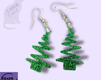 Christmas Tree Earrings SVG, Zig Zag Design, Laser Cut File (Digital Download)