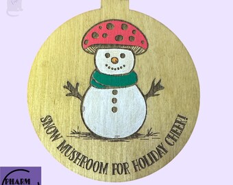 Sneeuwpop paddestoel hoed ornament SVG, lasergesneden bestand