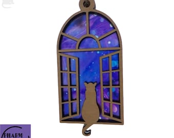 Cat Suncatcher SVG Laser Cut File | Cat Lover Gift (Digital Download)