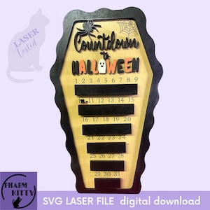 Halloween Coffin Countdown Calendar SVG Laser File