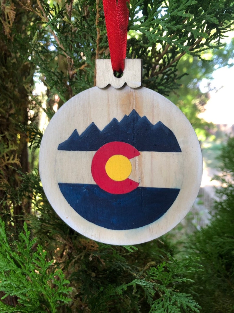 Colorado Ornament Mountain Ornament Christmas Ornament Wood Etsy