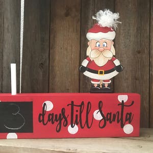 Hand Painted Christmas Countdown Chalkboard: Santa Decor