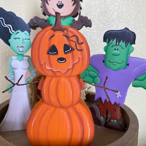 Hand Painted Pumpkin King - Halloween Tiered Tray Decor