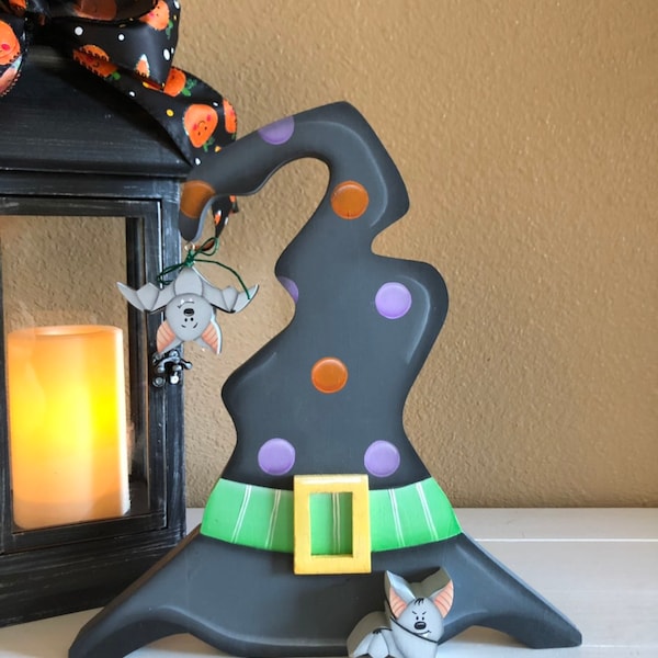 Witch Hat Decor, Halloween Decor, Halloween Mantle Decor, Fall Home Decor, Halloween Table Decor, Halloween Sign, Autumn Decor, Fall Decor,