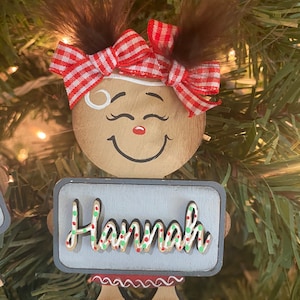 Gingerbread Ornament, Personalized Christmas Ornament, Hand painted ornaments, Gingerbread Decor, Keepsake Ornaments, Name Ornament