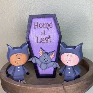 Halloween Tiered Tray Decor, Halloween Decor,  Trick or Treat, Small Wood Sign, Fall Tiered Tray, Halloween Mini Sign, Tiered Tray Sign,