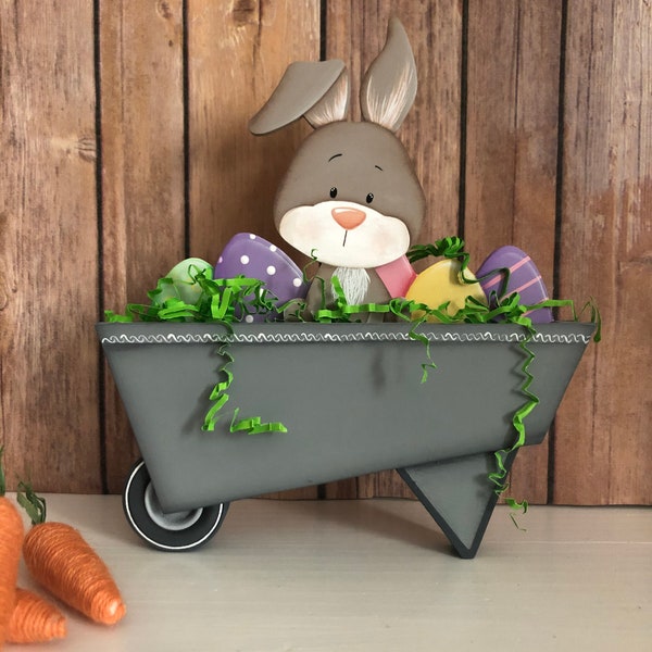 Easter Bunny Decor, Spring Centerpiece, Mantle Decor, Easter Wood Sign, Easter Bunny, Spring Wood Decor, Hand Painted Easter Decor,