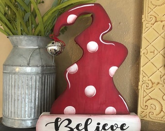 Hand Painted Santa Hat Sign: Whimsical Christmas Decor