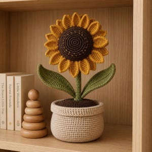Sunflower Crochet Pattern PDF, Amigurumi Sunflower Pattern, Crochet Flower Tutorial, Beginner Crochet Pattern, Instant Download