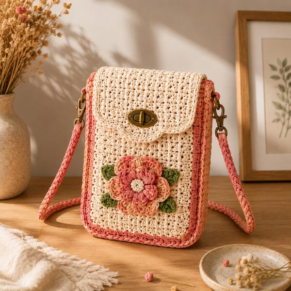 Patrón de bolso de ganchillo / Bolso bandolera para principiantes (Descarga en PDF)