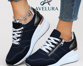 Lace Up Wedge Sneakers