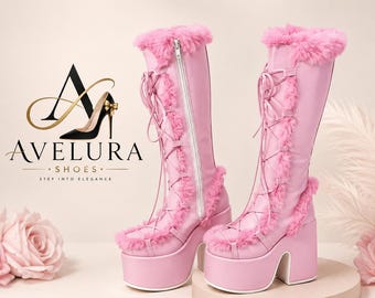 Chunky Platform Mid Calf Boots
