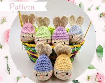 Crochet Easter Egg Bunny Pattern - Crochet Easter Egg Pattern - Crochet Easter Egg Bunny Plush - Crochet Easter Egg Plush