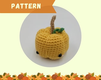 Crochet Mini Amigurumi Pumpkin Pattern - Crochet Pumpkin Pattern - Crochet Halloween Pumpkin Pattern - Crochet Cute Pumpkin Plush