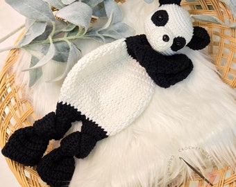 Crochet Panda Bear Lovey - Crochet Panda Snuggler - Panda Security Blanket - Panda Bear Lovey - Crochet Panda Blanket - Crochet Cuddler