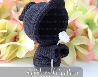 Crochet Chibi Grim Reaper Pattern | Halloween Amigurumi, Fall Décor, Boo Basket Gift, Shelf Sitter