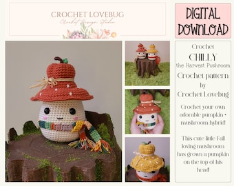 Crochet Pattern, Chilly the Harvest Pushroom