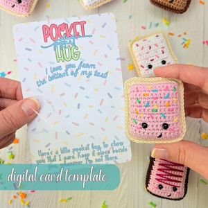 Poptart Pocket Hug Card Template, Printable Crochet Display Card, Market Prep, Gift Tag for Pocket Hugs, PDF Download, Crochet Pocket Hug