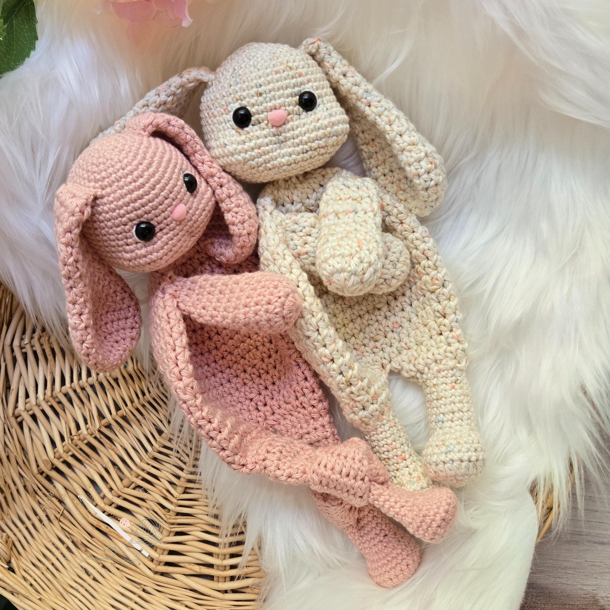 Crochet Bunny Lovey Pattern - Knotted Baby Security Blanket