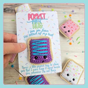 Crochet Pocket Hug, Pocket Hug Poptart, Crochet Thinking of You Gift, Crochet Best Friend Gift, Emotional Support Gift