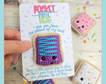 Crochet Poptart Pocket Hug | Amigurumi Mini Food