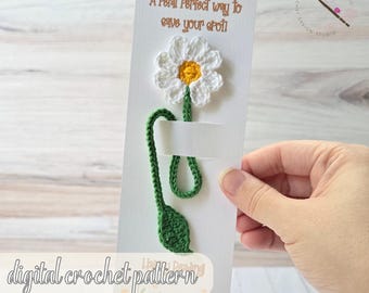 Daisy Bookmark Crochet Pattern, Floral Bookmark, Crochet Bookmark Pattern, Crochet Market Prep Pattern, Quick Crochet Project, PDF File