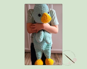 Crochet Extra Large Duck Snuggler - Soft Duck Snuggler - Soft Duck Lovey - Crochet Soft Duck Cuddler - Crochet Duck Blanket