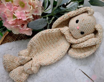 Soft Bunny Cuddler - Crochet Bunny Snuggler - Soft Bunny Lovey - Bunny Security Blanket - Soft Bunny Snuggler - Crochet Cuddler