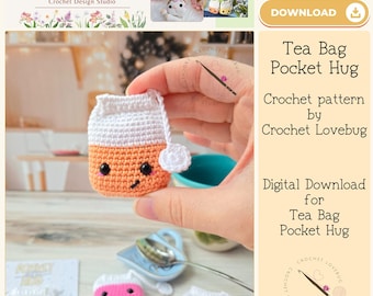 Patrón de bolsita de té a crochet, abrazo de bolsillo a crochet, bolsita de té a crochet, patrón de crochet fácil, crochet para principiantes, crochet rápido, patrón en PDF
