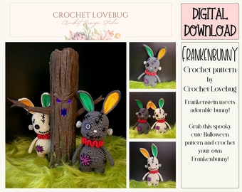 Crochet Pattern, Frankenbunny