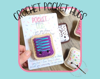 Sending Love With Pocket Hugs - Crochet Poptart Pocket Hug, Pocket Poptart, Thinking of you gift, feel good gift