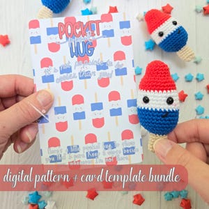 Lot de popsicles câlins avec poche, Motif de câlins avec poche au crochet, Modèle de carte de câlins avec poche, Série plaisirs d'été, Popsicle au crochet, Préparation du marché