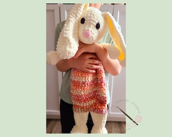 Crochet Extra Large Bunny Cuddler - Bunny Snuggler Plush Lovey - Crochet Bunny Snuggler - Soft Bunny Lovey - Soft Bunny Snuggler