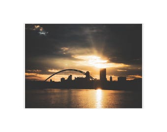 Pittsburgh City Skyline print | Unframed Print, Golden Hour City Silhouette