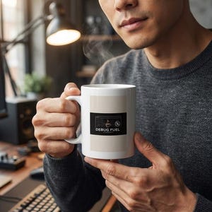 Debug Fuel セラミックマグ、サイクリングコーヒーカップ、テックエスプレッソギフト