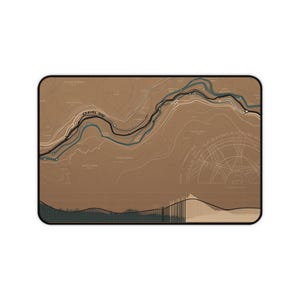 Tapete de mesa com mapa de rotas de gravel, mouse pad para ciclismo e café, Cadence Crema