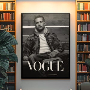Essentiële VOGUE Paul Walker muurdecoratie | Tijdloze Fast & Furious filmmuurdecoratie | Y2K autoliefhebber woonkamerdecoratie | Stoer cadeau voor fan