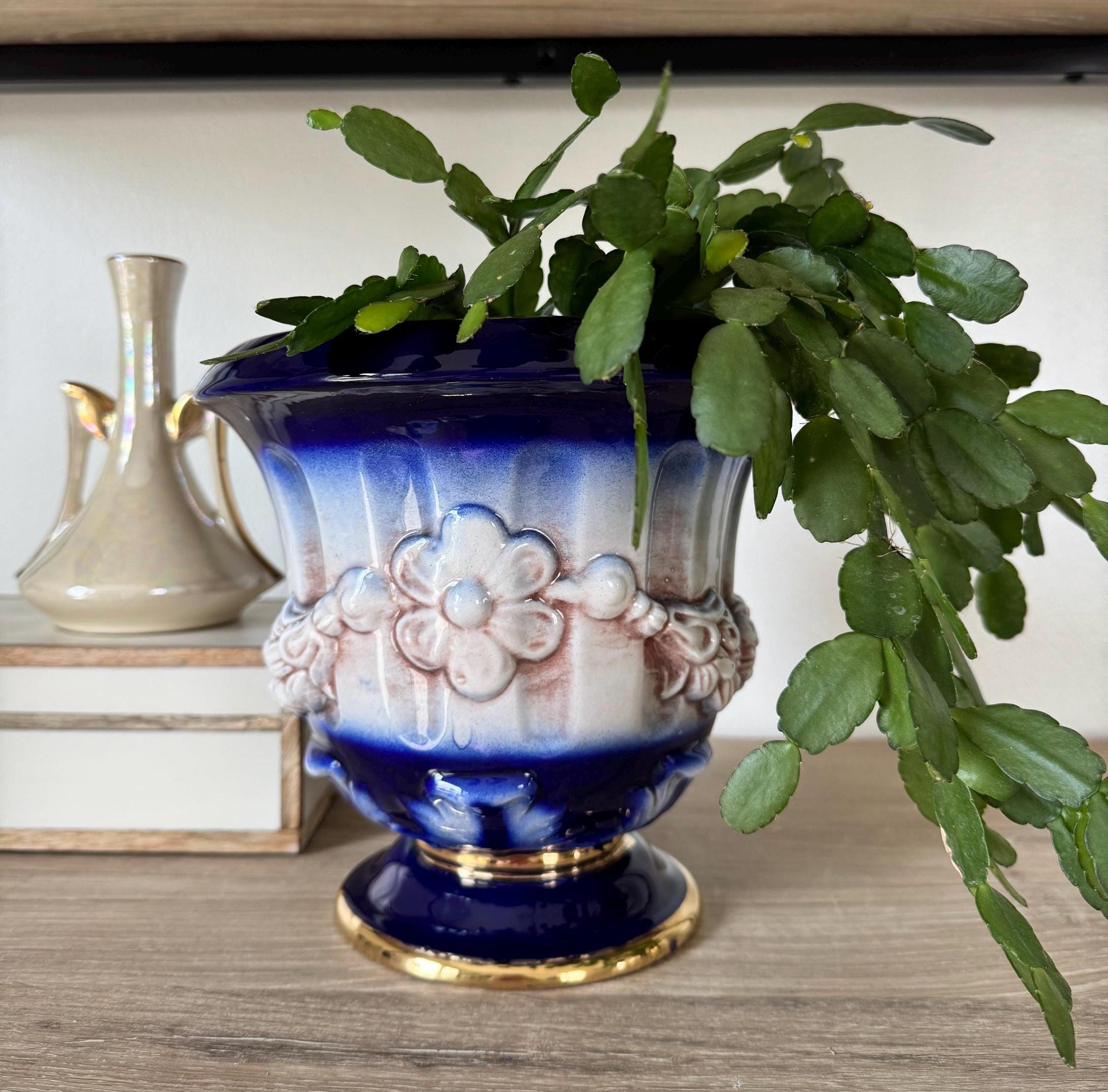 【Made in Italy】ヴィンテージ 陶器製フラワースタンド &プランター Jardiniere Made in Italy - Etsy