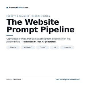 Pipeline för AI-webbdesign | Claude, ChatGPT, markörprompter (PDF + Markdown)