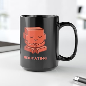 Meditating Claude Code Mug, Funny Zen Programmer Coffee Cup, Software Engineer Gift