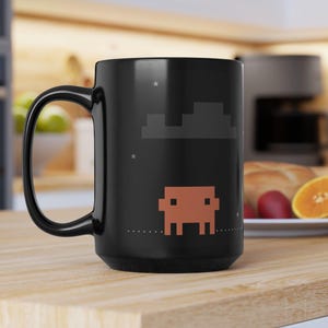 Black Ceramic Mug, Retro ANSI Claude Code Art, AI Developer Gift (11oz 15oz)