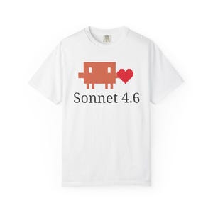 Custom AI Model Name Shirt, Personalized Sonnet 4.6 Comfort Colors Tee, Custom Developer Tech Gift, Retro Pixel Heart Coder Shirt