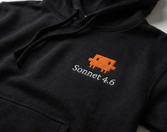 カスタムClawd AIモデル刺繍入りパーカー、ピクセルAIキャラクターパーソナライズスウェットシャツ、ソフトウェアエンジニアギフト、開発者パーカー