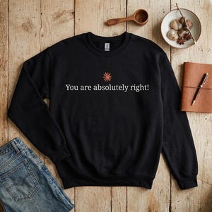 You Are Absolutely Right Sweatshirt | Funny Programmer White Flag T-Shirt | Tech Humor Coder Multiproduct Gift