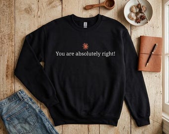 You Are Absolutely Right Sweatshirt | Funny Programmer White Flag T-Shirt | Tech Humor Coder Multiproduct Gift