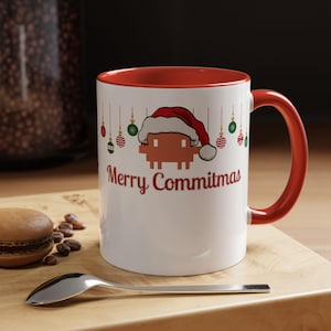 Merry Commitmas Mug, Git Commit Programmer Coffee Cup, Funny Software Engineer Gift image 1