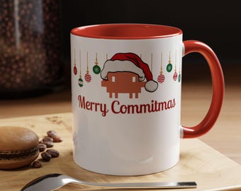 Merry Commitmas Mug, Git Commit Programmer Coffee Cup, Funny Software Engineer Gift