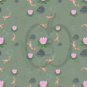 Whimsy zen floral seamless pattern