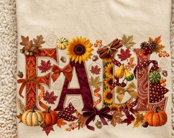 Lettere patchwork autunnali PNG, accogliente autunno, design autunnale per sublimazione, zucca a quadri, parola autunnale PNG, autunno effetto invecchiato PNG, design autunnali di tendenza
