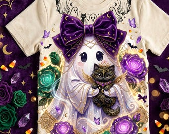 Preppy spookje met strik (PNG), PNG spookje met strik (PNG), Meisjesachtige herfstontwerpen (PNG), Halloween spookje (PNG), Schattige zwarte kat (PNG), Spookachtig Halloween (PNG)